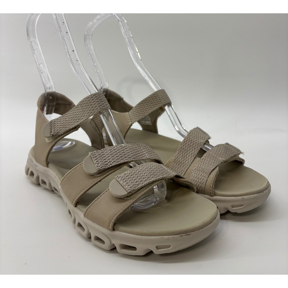 Skechers Glide-Step Count On Me Sandals Women's 8 Tan Yoga Foam